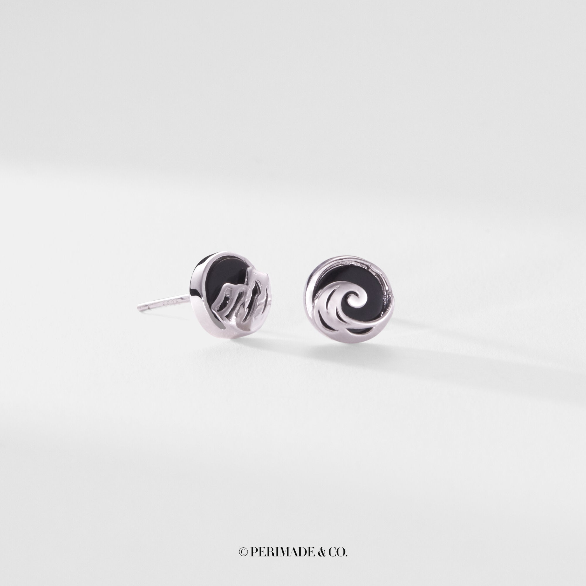 PERIMADE Mountain Ocean Stud Earrings Dainty Couple Matching