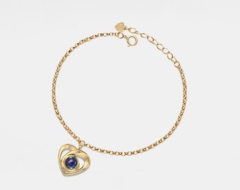PERIMADE Custom Photo Projection Bracelet • Picture Inside Heart Charm Bracelet • Minimalist Pet Memorial Jewelry • Trendy Best Friend Gift