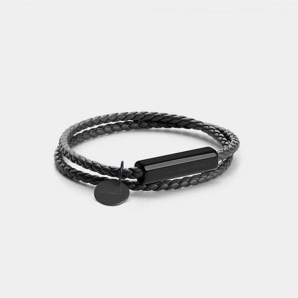 PERIMADE Custom Engraving Bracelet • Personalized Friendship Jewelry • Handmade Braided Rope Bracelet • Couple Bracelet • Matching Bracelet