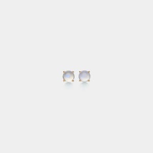 PERIMADE Dainty Moonstone Stud Earrings • Tiny Small Gold Moonstone Earrings • Sterling Silver Friendship Jewelry • Trendy Best Friend Gift