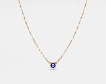 PERIMADE Turkish Evil Eye Charm Pendant • Nazar Blue Eye Layering Necklace • Sterling Silver Friendship Jewelry • Trendy Best Friend Gift