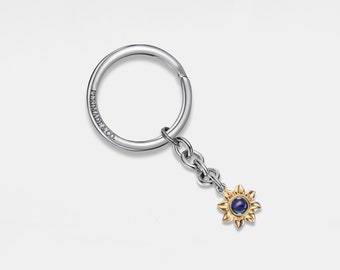 PERIMADE Sunflower Projection Keychain • Custom Memorial Photo Key Ring • Personalized Picture Inside Jewelry • Trendy Best Friend Gift