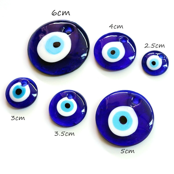 PERIMADE Turkish Evil Eye Necklace Charm • Blue Glass Evil Eye Bracelet Charm • Dainty Cute Phone Pendant • Handbag Purse Accessories