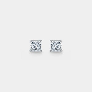 Pendientes de moissanita de corte princesa PERIMADE • Pendientes clásicos de moissanita cuadrada • Joyas de boda de plata esterlina • Regalo para mejor amiga