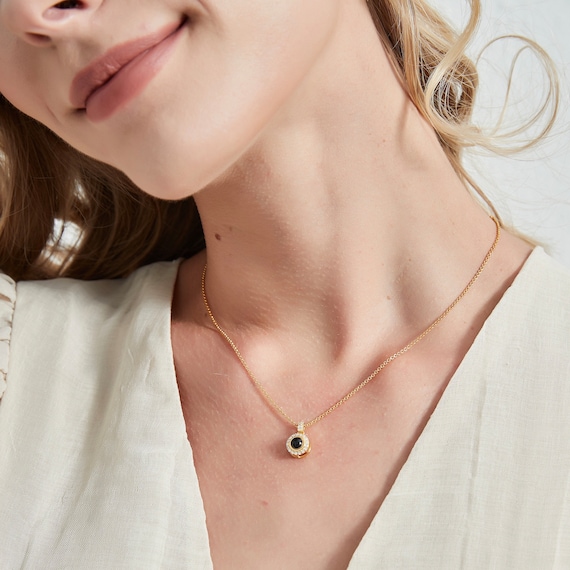 Collana con proiezione fotografica PERIMADE • Ciondolo personalizzato con immagine nascosta • Gioiello commemorativo in argento sterling • Regalo di compleanno - Italia