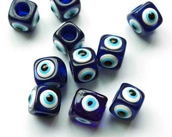 PERIMADE Cubic Turkish Evil Eye Necklace Charm • Blue Glass Evil Eye Bracelet Charm • Dainty Cute Phone Pendant • Handbag Purse Accessories