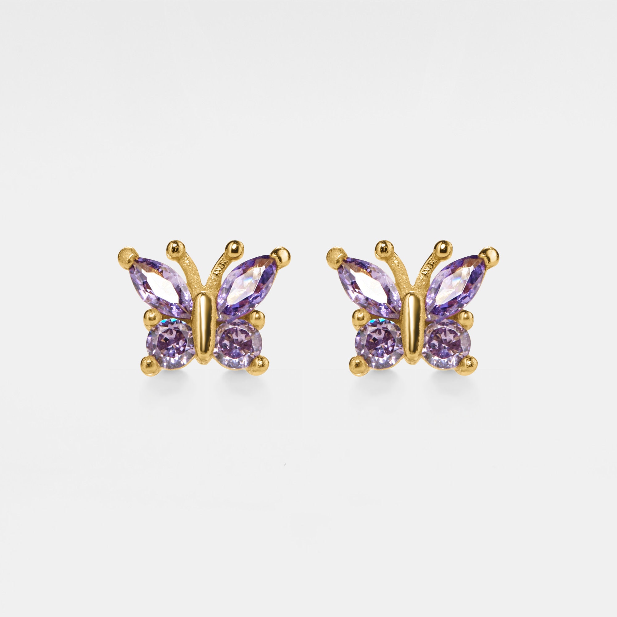 Boucles D'oreilles Pendantes Violet Lavande Avec Zircon Cubique Et Motif Fleur Marguerite Rose - Sans Marque
