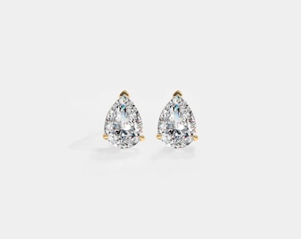 PERIMADE Moissaniet-peeroorbellen • Sierlijke Moissaniet-bruiloftoorbellen • Sterlingzilveren vriendschapssieraden • Trendy cadeau voor beste vriend