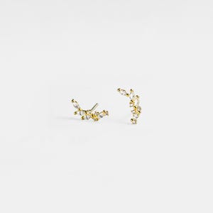 PERIMADE Laurel Leaf Stud Earrings • Dainty Gold Leaf Wedding Earrings • Sterling Silver Friendship Jewelry • Trendy Best Friend Gift