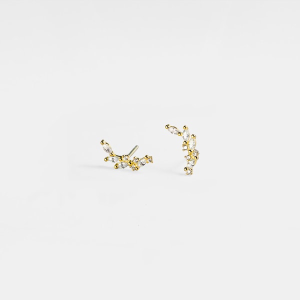 Emerald Laurel Carved Leaf Earrings