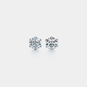 PERIMADE Round Moissanite Stud Earrings • Dainty Moissanite Wedding Earrings • Sterling Silver Friendship Jewelry • Trendy Best Friend Gift