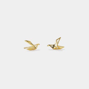 PERIMADE Japanische Orizuru Ohrstecker • Zierliche Kleine Origami Kranich Ohrringe • Sterling Silber Freundschafts Schmuck • Trendy Best Friend Geschenk