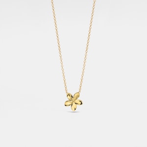 PERIMADE Pendentif à breloques fleurs délicates • Petit collier superposé de fleurs en or • Bijoux d&#39;amitié en argent sterling • Cadeau tendance pour meilleur ami