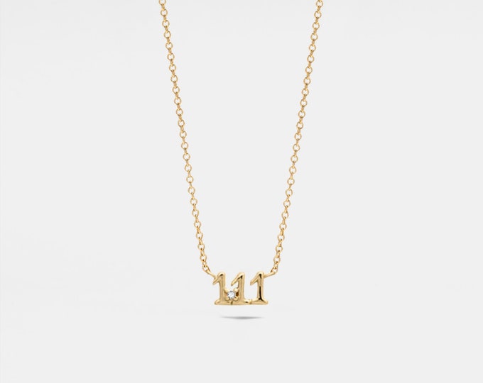 PERIMADE Dainty Angel Number Necklace • Gold Numerology Number Pendant • Sterling Silver Friendship Jewelry • Minimalist Best Friend Gift