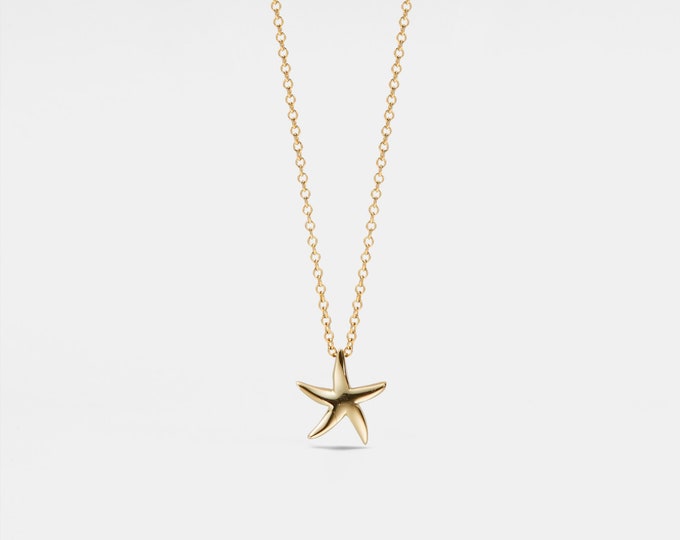 PERIMADE Dainty Starfish Charm Pendant • Starfish Layering Beach Necklace • Sterling Silver Friendship Jewelry • Trendy Best Friend Gift