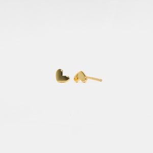 PERIMADE Dainty Heart Stud Earrings • Tiny Small Gold Heart Earrings • Sterling Silver Friendship Jewelry • Trendy Best Friend Gift