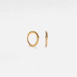 PERIMADE Small Twisted Hoop Earrings • Dainty Gold Spiral Huggie Earrings • Sterling Silver Friendship Jewelry • Trendy Best Friend Gift