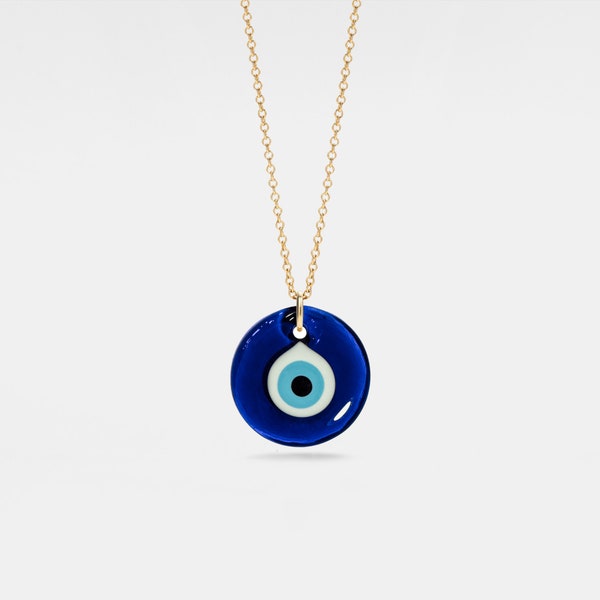 PERIMADE Turkish Evil Eye Charm Pendant • Nazar Blue Eye Layering Necklace • Sterling Silver Friendship Jewelry • Trendy Best Friend Gift