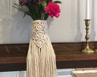 Wedding Bouquet Wrap / Macrame wrap / Vase Wrap / Wedding Decor / Flower Wrap