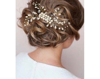 Bridal wedding hairbomb, Pearl firework hair comb, bridal hair comb, wedding hair comb, pearl hair comb, silver, gold, rose gold