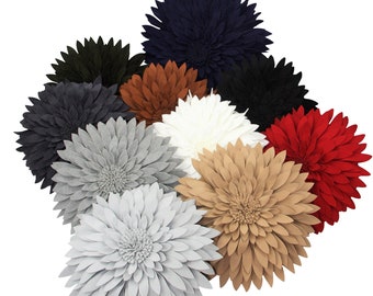 Flower Pillow, Handmade - Faux Wool - Double Layer Fabric