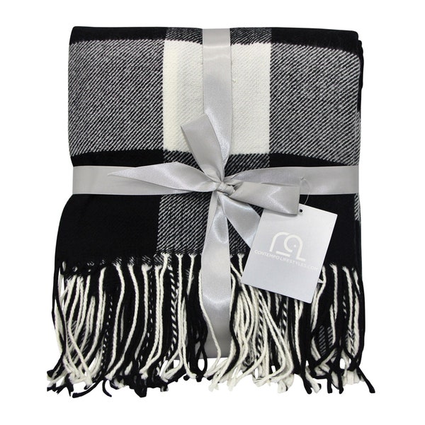 Plaid Throw Blanket Etsy