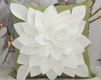 white flower pillow