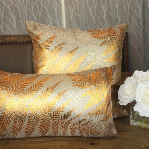 Holidays Deluxe Gold Yellow Pillow Cover Metallic Gold Etsy