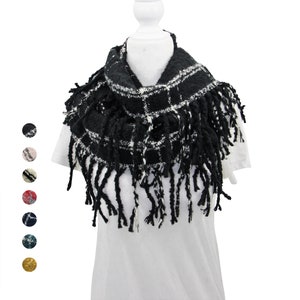 Plaid Infinity Scarf – Women&#39;s Scarve - Colorful Lumberjack Unisex Scarf - Soft Winter Scarf - Buffalo Check Scarve - Lightweight Scarve