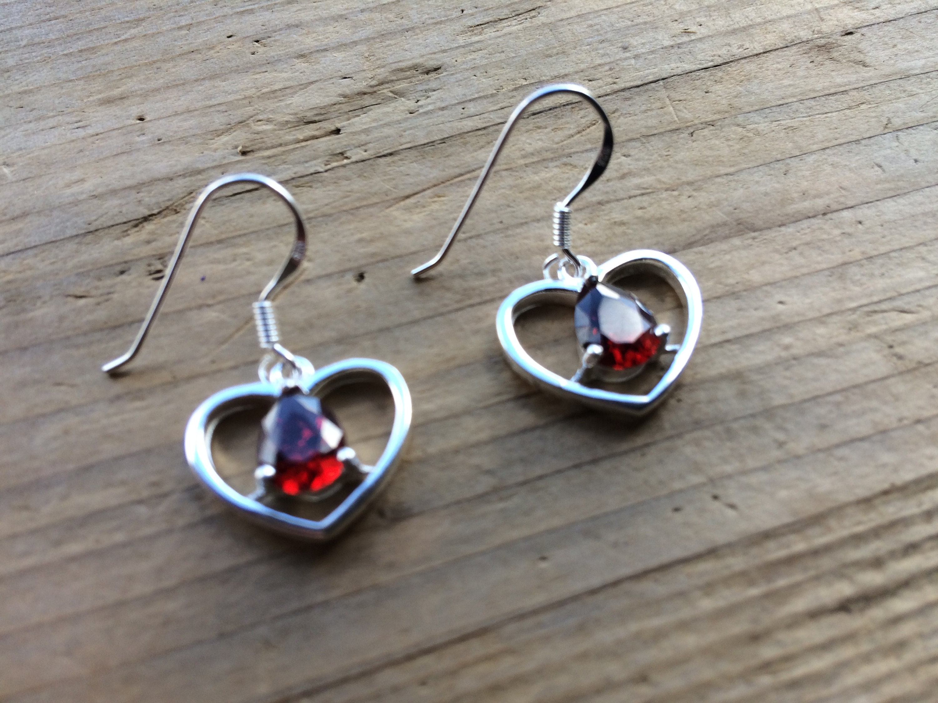 925 Silver love heart earrings true soul mate twin flame red | Etsy