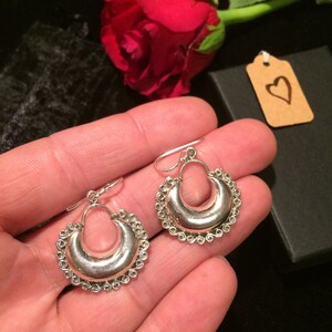 HOOP DROP 925 silver earrings beautiful cultural traditional bohemia gipsy gift love friendship