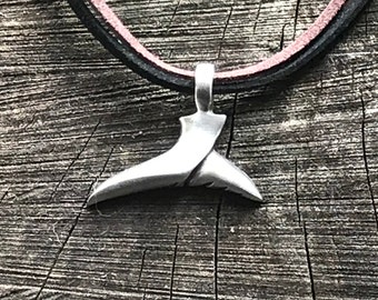 Surfer Dolphin tale pewter guardian knowledge mystery power protection pendant adjustable Soft Faux suede vegan cord gift love friendship