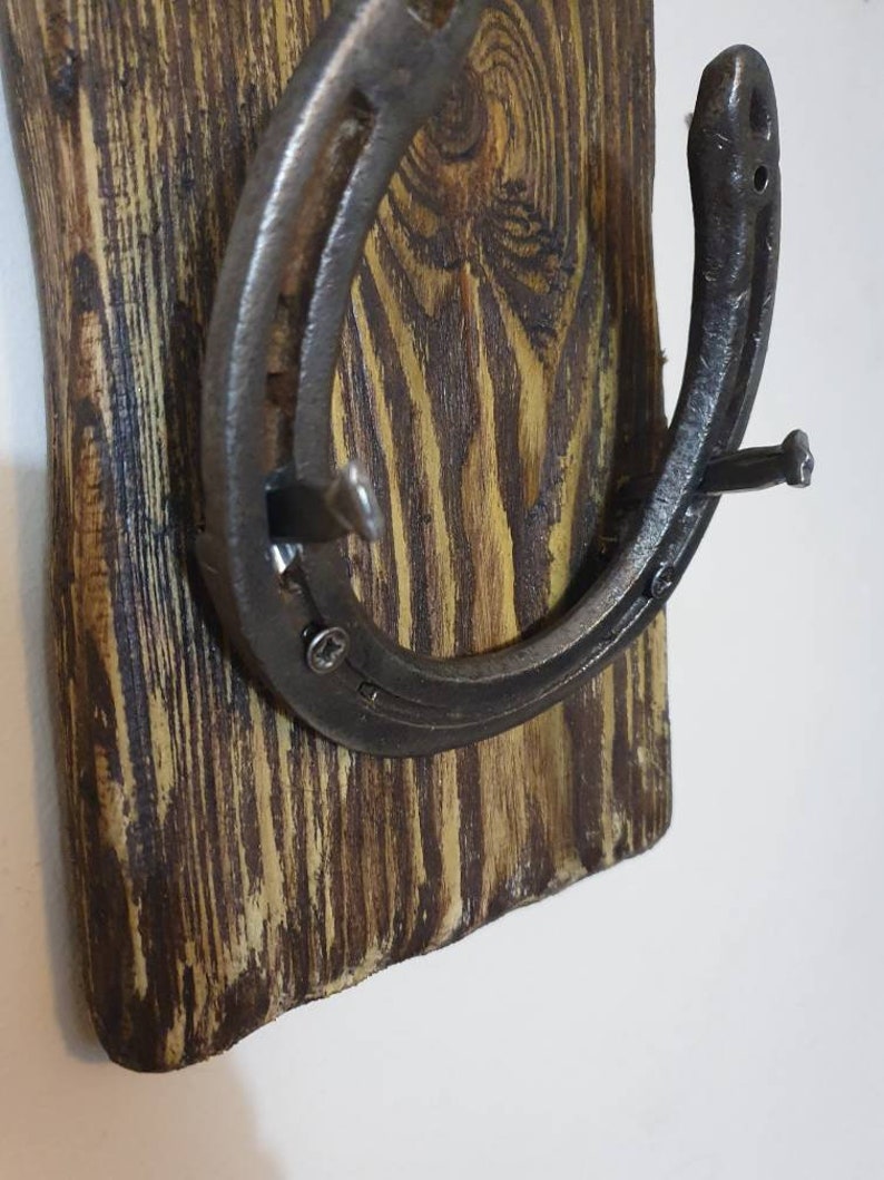Rustic Barnwood and Horseshoe Key Holder. Wall Hanging Key Etsy