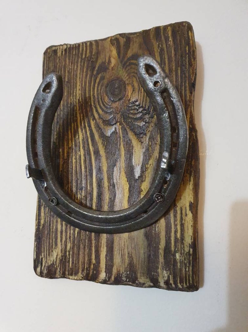 Rustic Barnwood and Horseshoe Key Holder. Wall Hanging Key Etsy