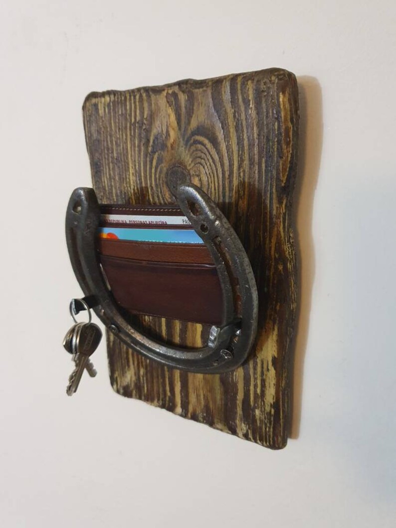 Rustic Barnwood and Horseshoe Key Holder. Wall Hanging Key Etsy