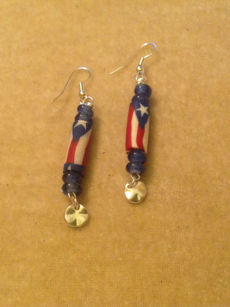 Puerto Rican Flag Earrings Etsy