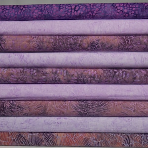 Handmade Indonesian Stamped Batiks in Purple/Lilac