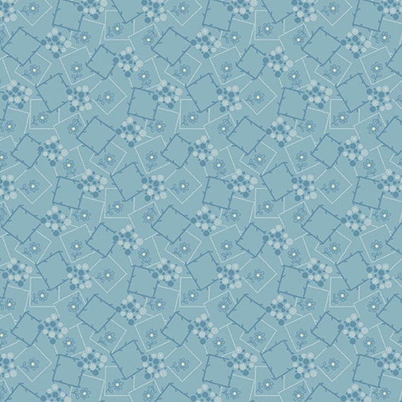 Blue Escape Valley Cream - Edyta Sitar - PER QUARTER METRE Blue Escape Valley Cream - Edyta Sitar - PER QUARTER METRE