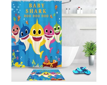 Shark Shower Curtain Etsy