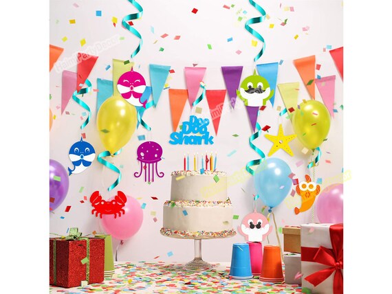 Shark Hanging Swirl Party Decorations Whirl Streamers Hanging
