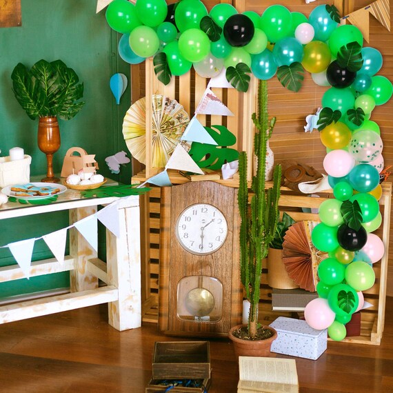 120 Pieces Jungle Theme Party Balloons Decorative Green Etsy