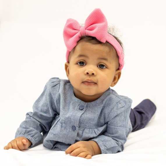 Satin-lined Baby Bow Headband| Red Girls Headband| Pink Baby  display picture 3