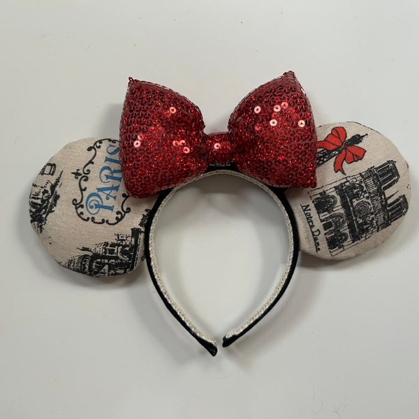 Paris-themed Mouse Ears - Handmade