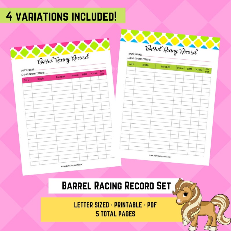 Barrel Racing Record Set - Neon Rainbow - Journal / Log - Etsy