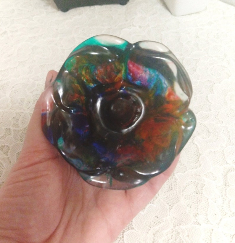 Resin Flower Ring Holder, Trinket/jewelry Dish, Bedroom Decor, Boho