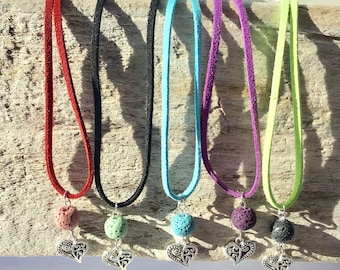 lava pendant diffuser pendant essential oils necklace lava necklace diffuser suede leather necklace gift for teen minimalistic necklace