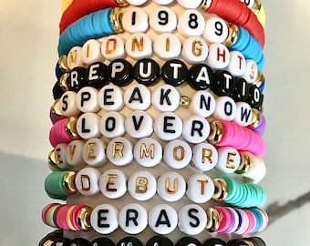 Swiftie bracelets,swiftie fans,swiftie Friendship bracelets,Taylor Swift album bracelets,polymer clay bracelets,sharing swiftie bracelets