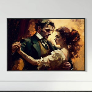 Couple Dancing Wall Art,Dancing Couple Painting,Baroque Painting,Bedroom Decor,Bedroom Wall Art,Anniversary Gift,Romantic Wall Art,Painting