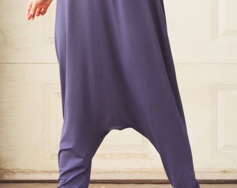 Mono azul extragrande extravagante suelto asimétrico Casual Drop Crotch Harem mono Casual Streetwear Hippie Boho mono minimalista