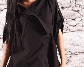 Frau Schwarze Tunika Frauen Top Schwarze Tunika Kleid Oversize Kleid Lockere Tunika Große Tunika Lässige Tunika Damen Top Designer Tunika Streetwear Boho